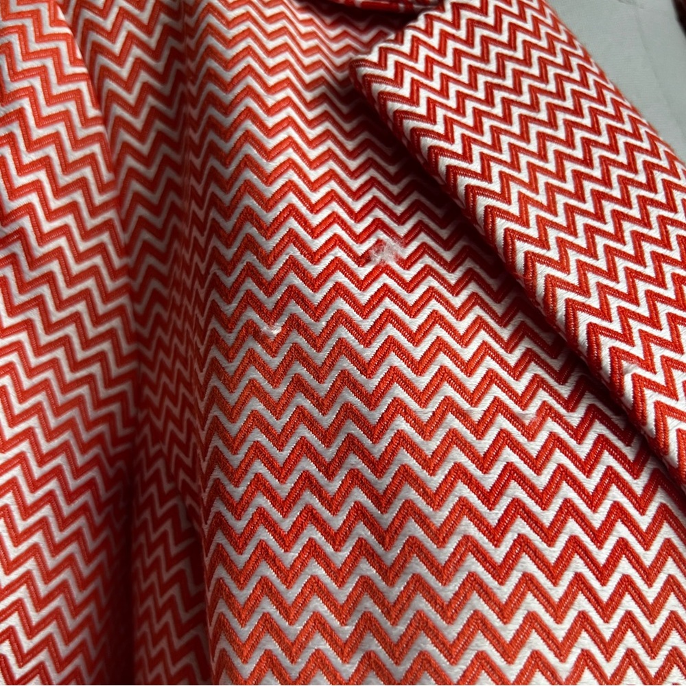 Women's Orange and White Chevron Blazer Double Breasted Blazer Jacket Size 1X - Picture 6 of 7
